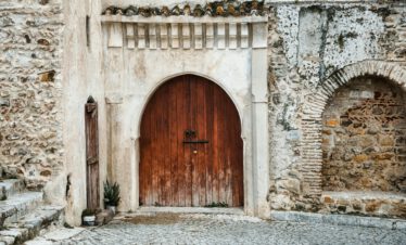 Traditional wooden door in the Medina of Tangier