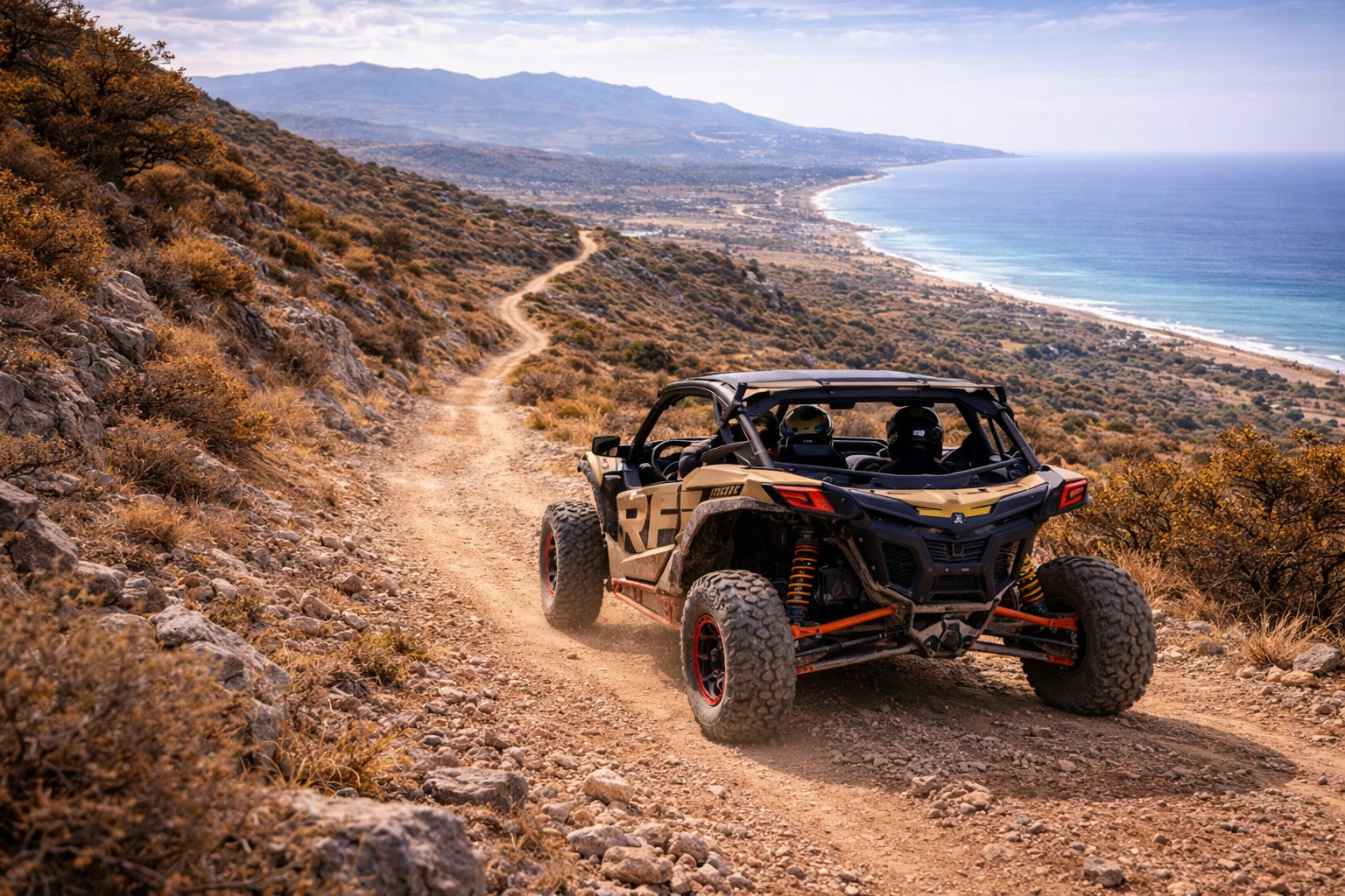 Guided Can-Am Maverick X3 buggy tour off-road near Tangier on extended routes