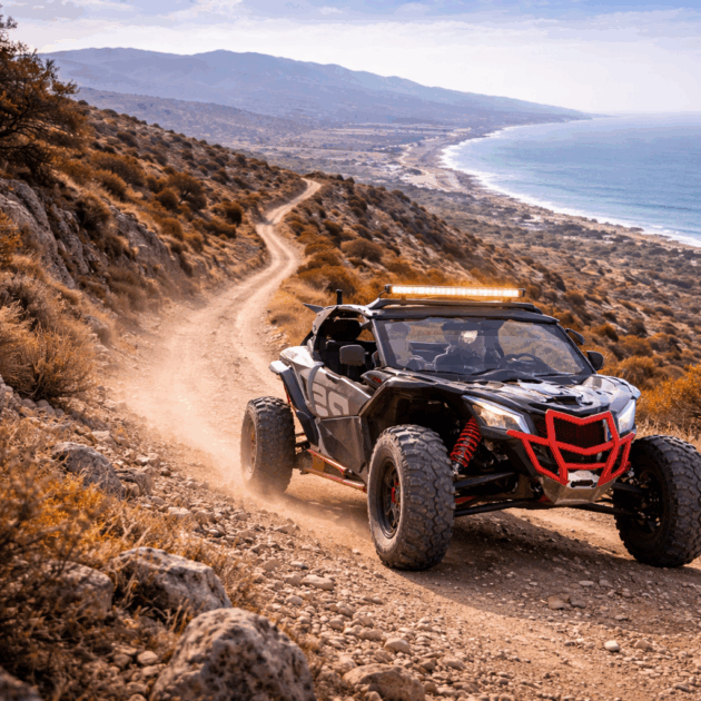 Guided Can-Am Maverick X3 buggy adventure off-road near Tangier